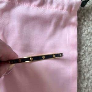 Kate Spade Spot the Spade Enamel Hinged Bangle Black NWT